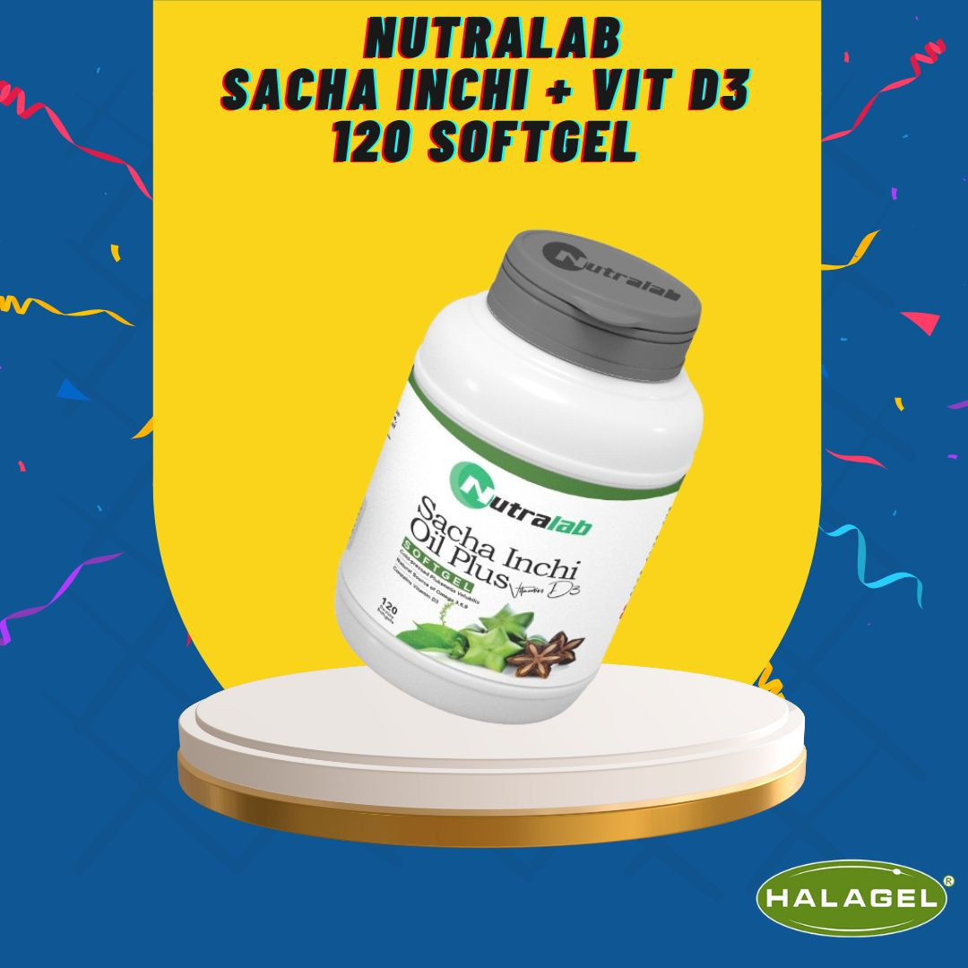 Nutralab Sacha Inchi + Vitamin D3 250IU (softgel) Premium 120's by Kop Halagel
