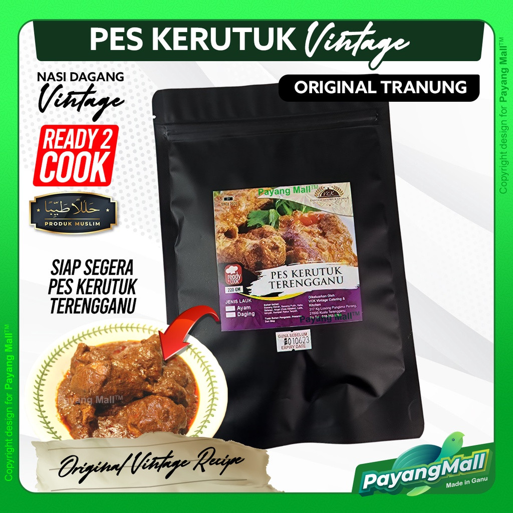 𝗣𝗔𝗬𝗔𝗡𝗚 𝗠𝗔𝗟𝗟  Pes Kerutuk Terengganu (Ayam / Daging) by Vintage VCK