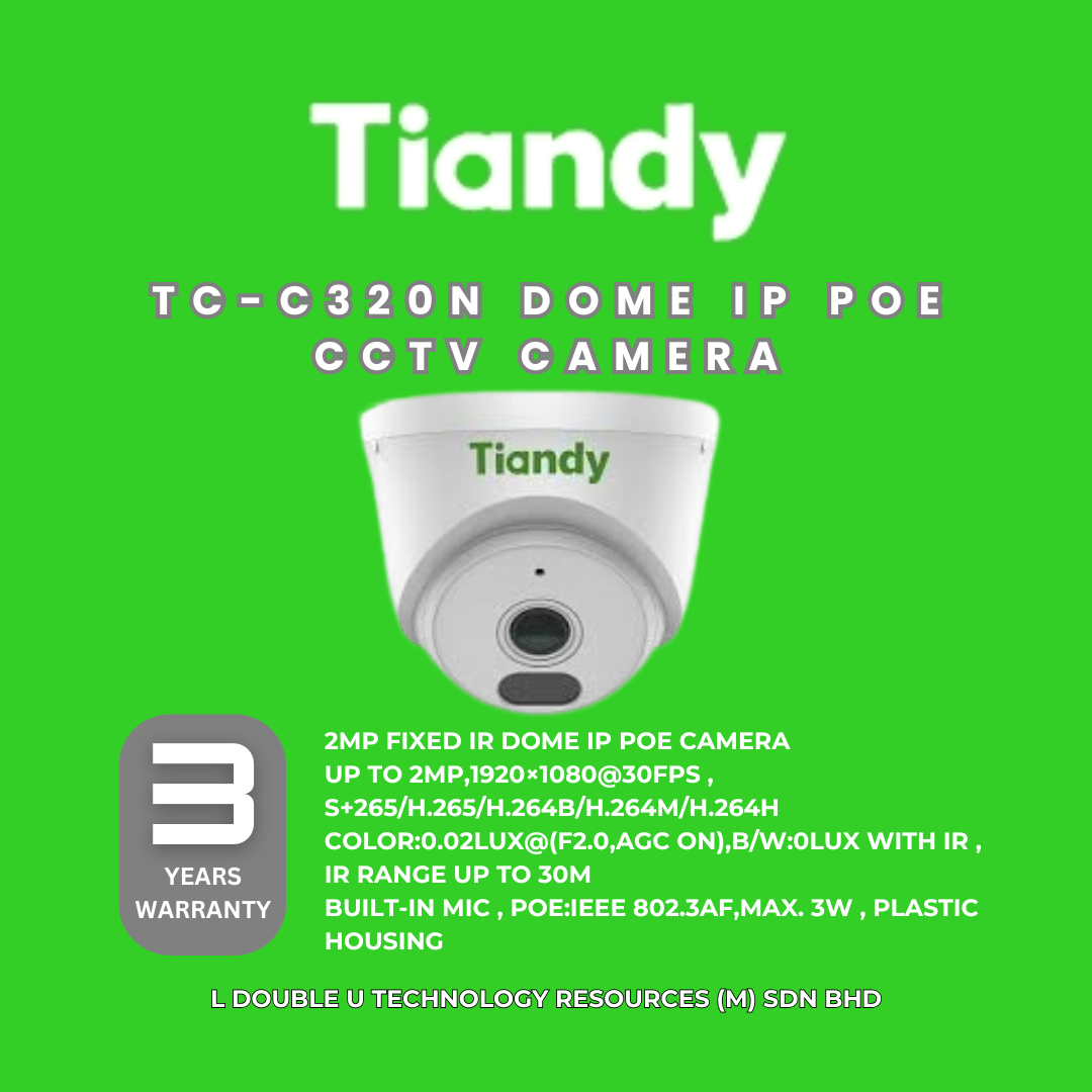 TIANDY TC-C320N IP POE DOME CCTV CAMERA