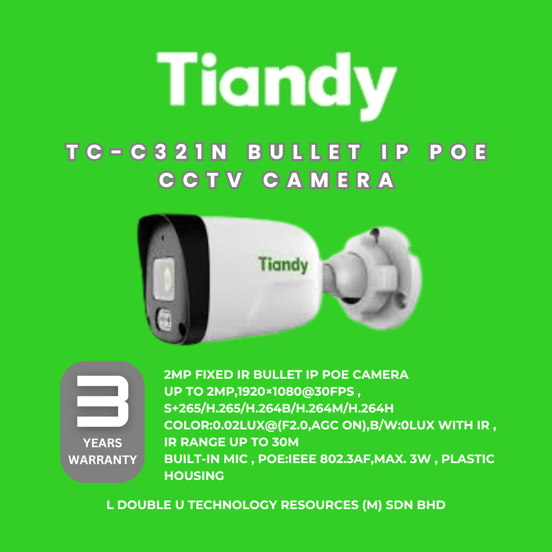 TIANDY TC-C321N IP POE BULLET CCTV CAMERA