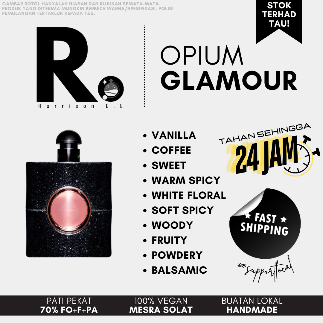 Harrison - Opium Glamour 30ML Long Lasting Perfume Tahan Lama