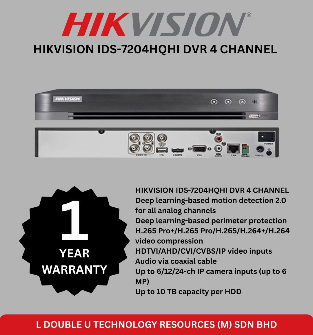 HIKVISION IDS-7204HQHI DVR 4 CHANNEL