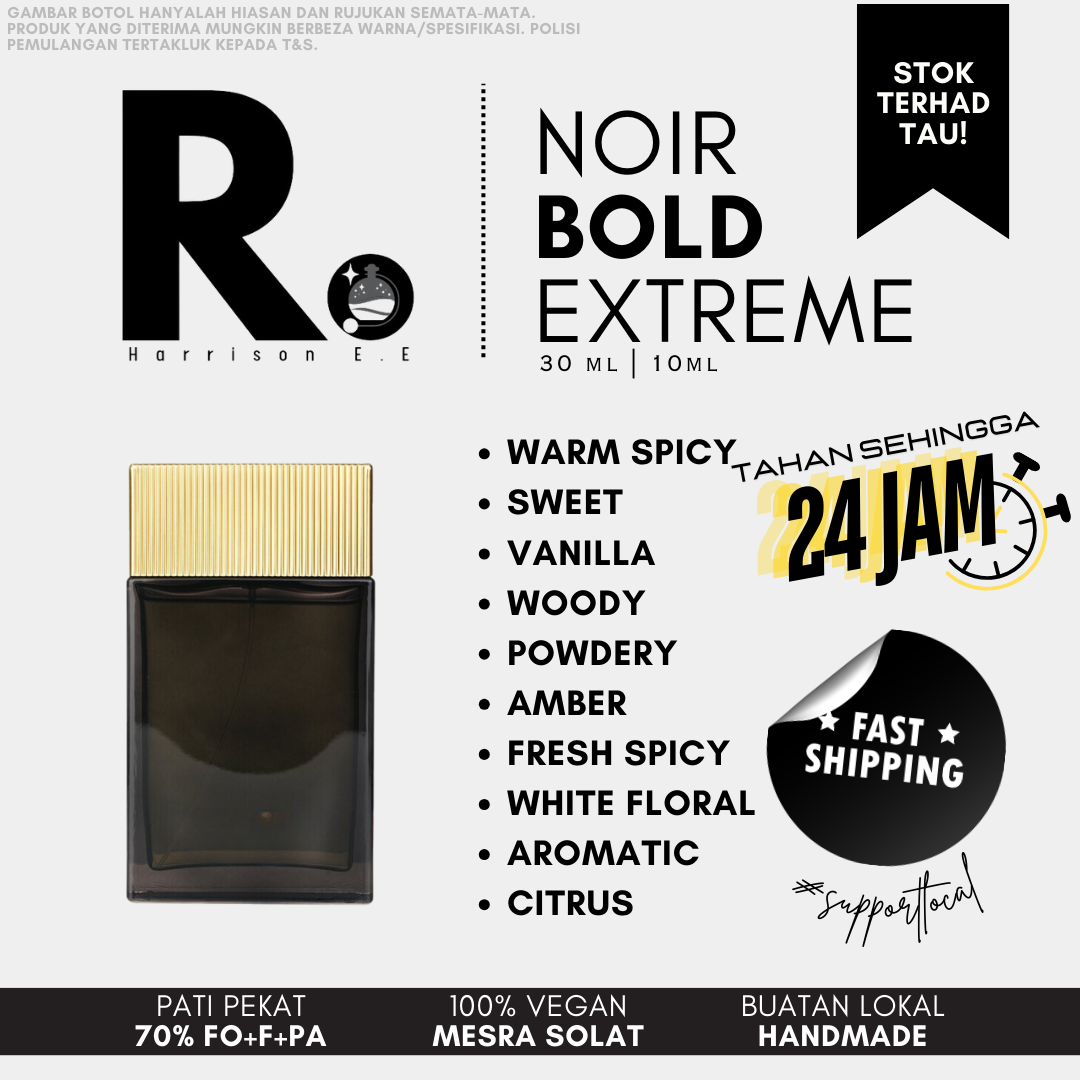 Harrison - Noir Bold Extreme 30ML Long Lasting Perfume Tahan Lama