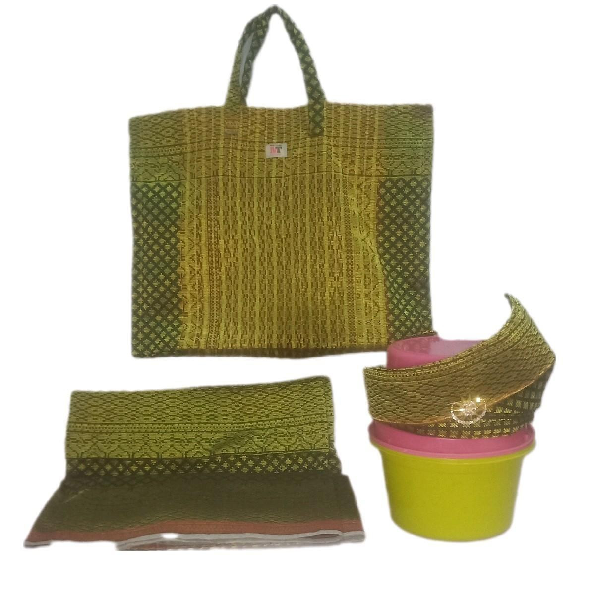 Kombo set Tanjak,sampin dan beg songket tenun