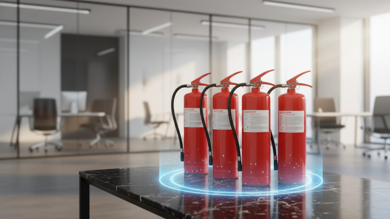 New 2 Kg CO2 Fire Extinguisher complete with certifications for consultancy order placement & installation