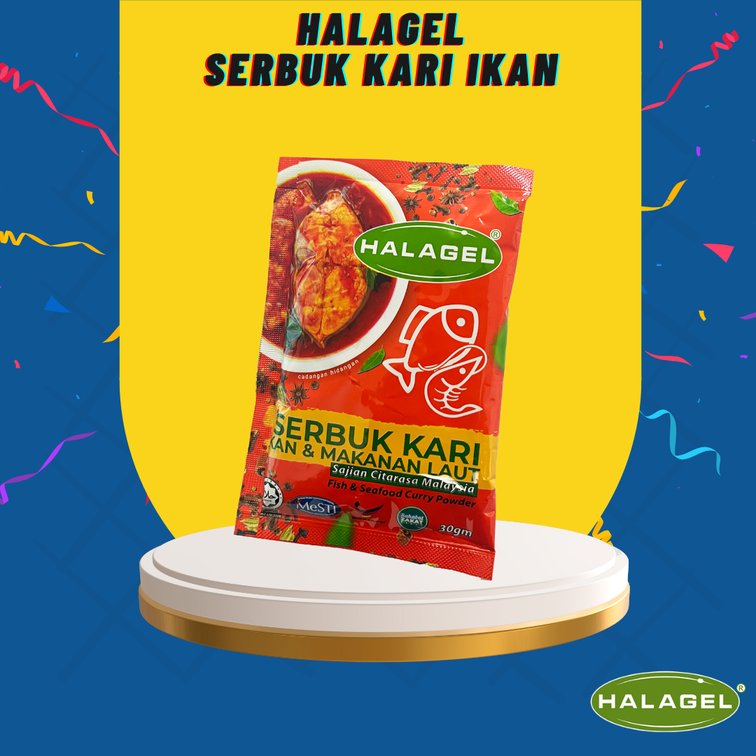 HALAGEL Serbuk Kari Ikan & Makanan Laut - 30gm
