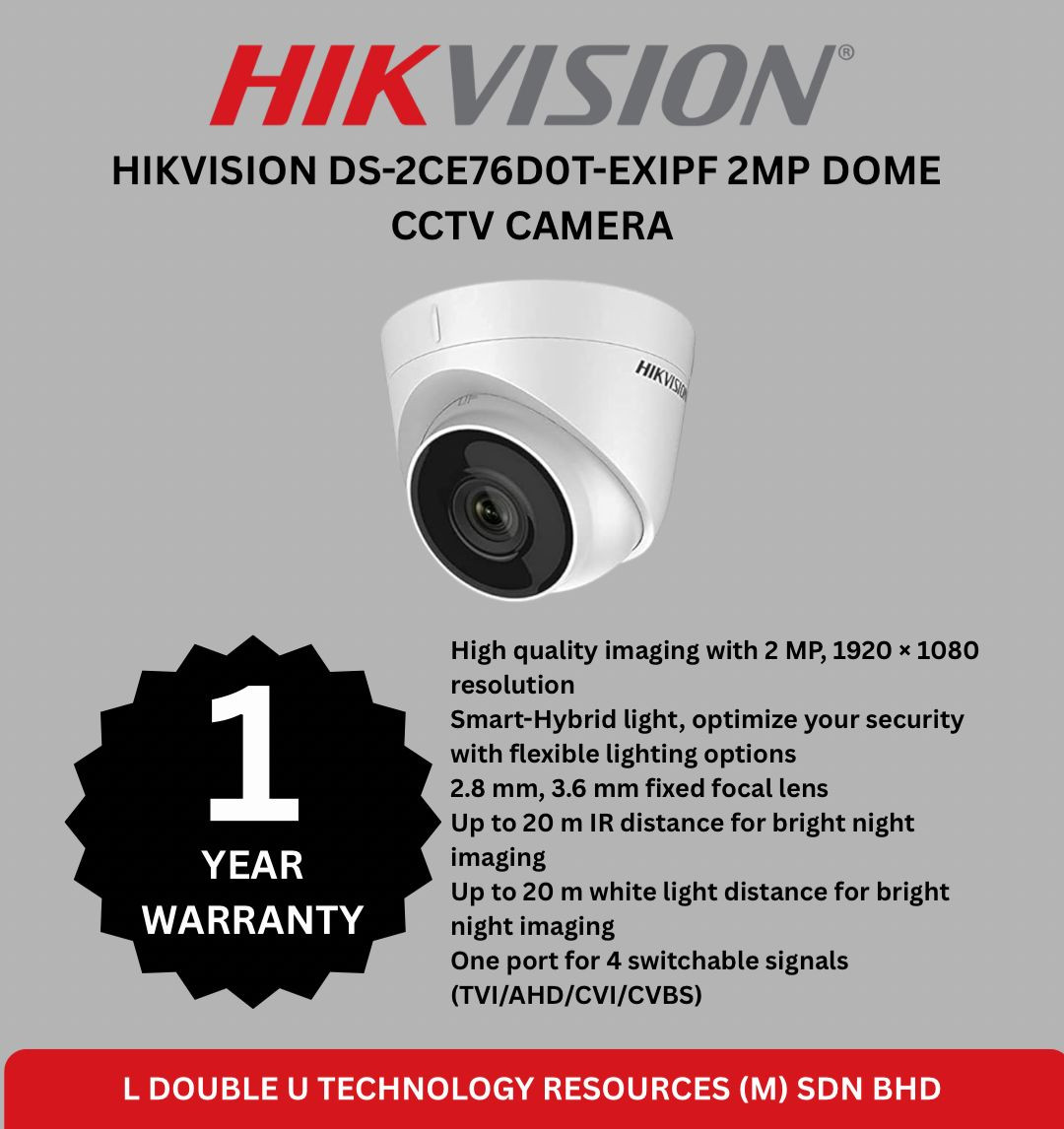 HIKVISION DS-2CE76D0T-EXIPF 2MP DOME CAMERA CCTV