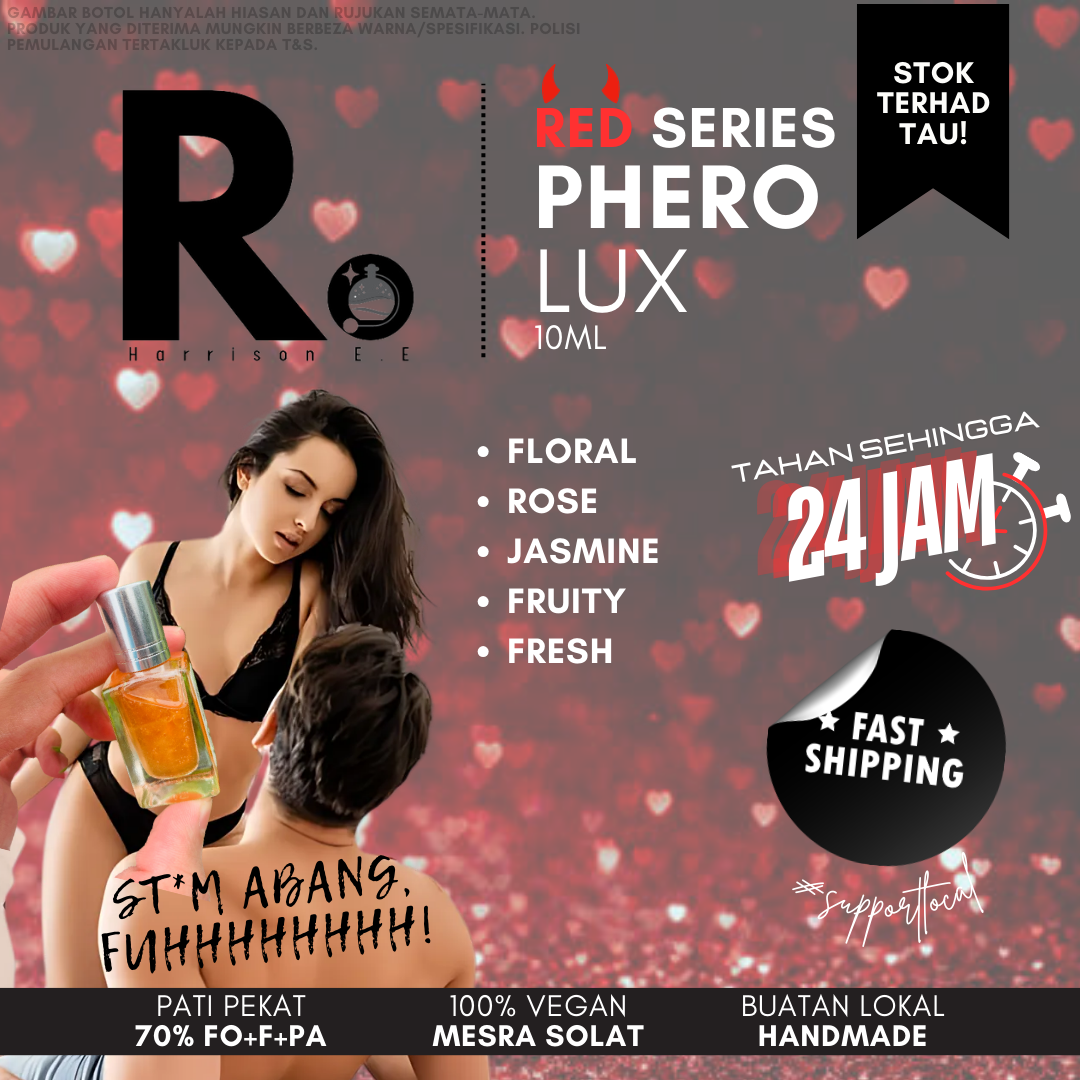 Harrison RED - Phero Lux 10ML Long Lasting Perfume Tahan Lama