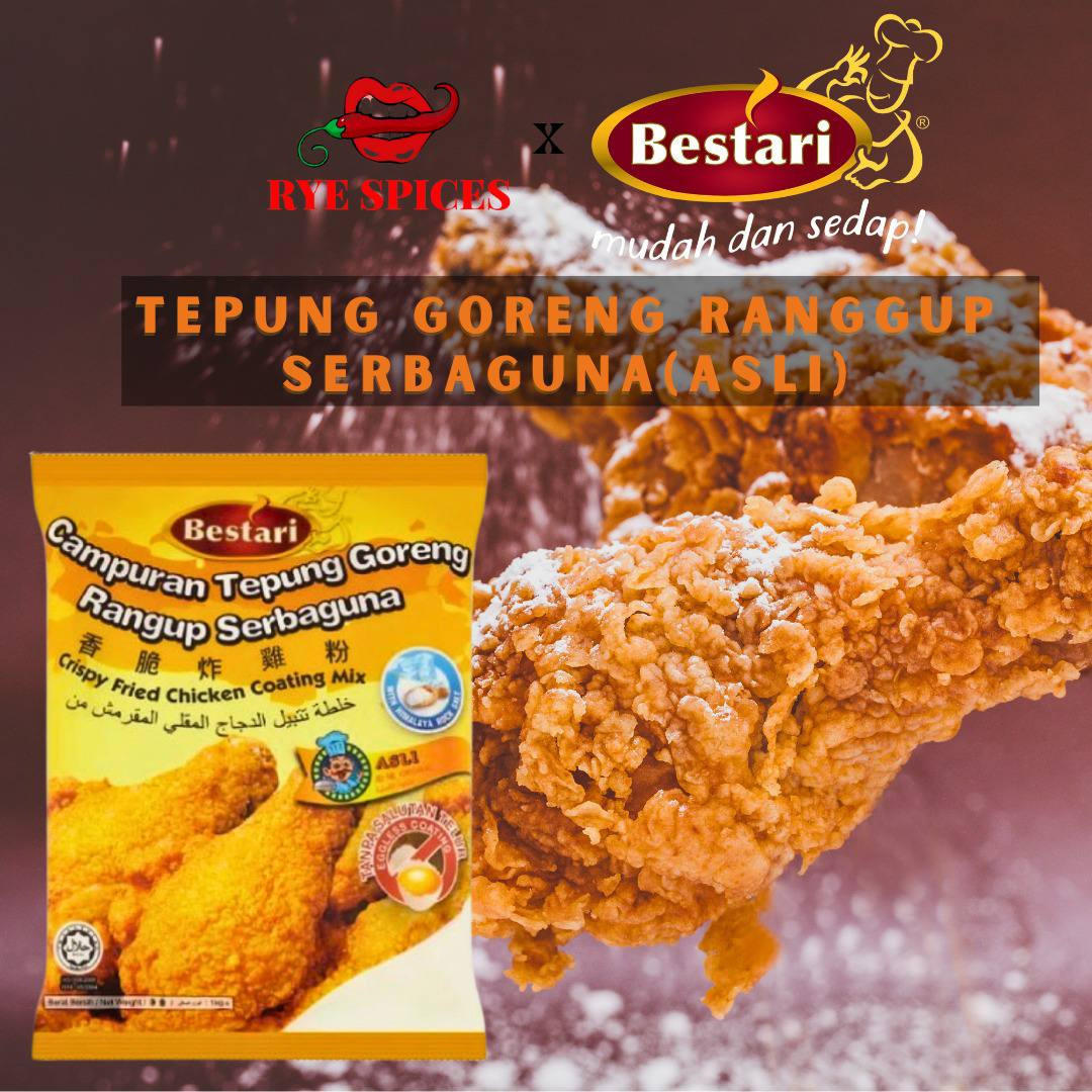 Campuran Tepung Goreng Bestari (Asli) /Bestari Crispy Fried Chicken Coating Mix (Original) Halal