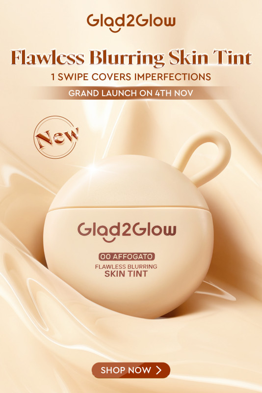 Glad2Glow FLAWLESS BLURRING SKIN TINT High Coverage Lightweight Foundation Tinted Moisturizer Concealer