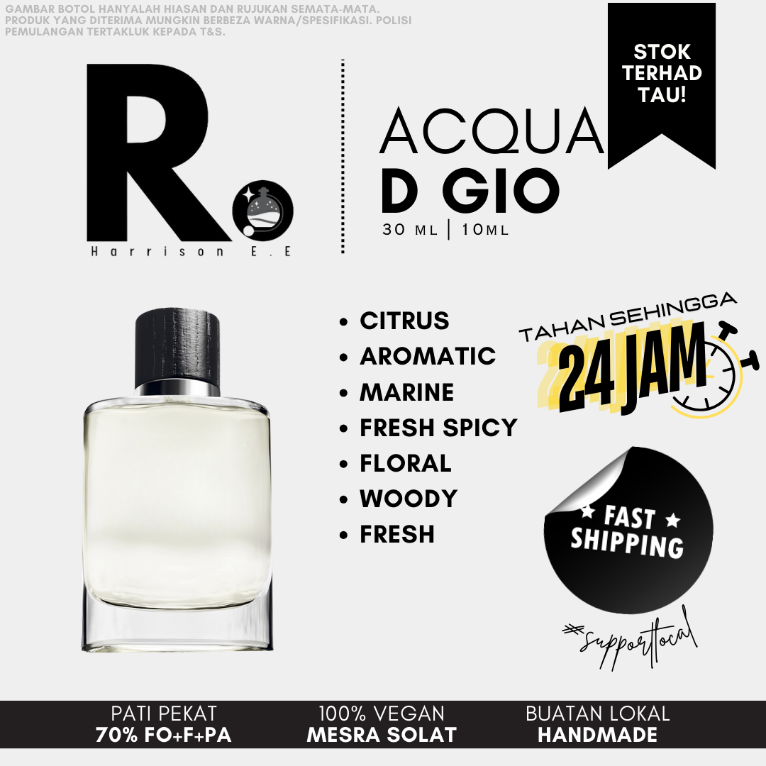 Harrison - Acqua D Gio 30ML Long Lasting Perfume Tahan Lama