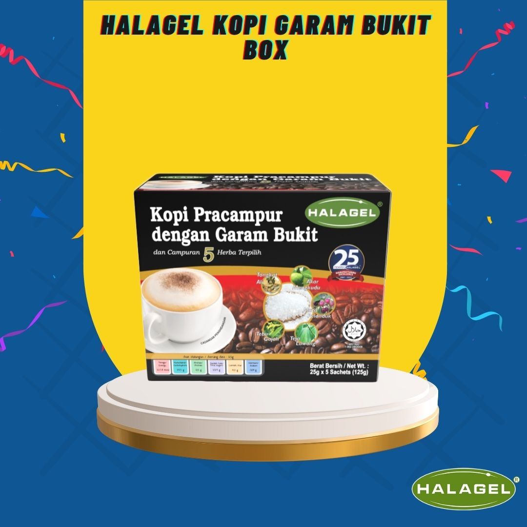HALAGEL Kopi Pracampuran Garam Bukit | 5 Paket (box)