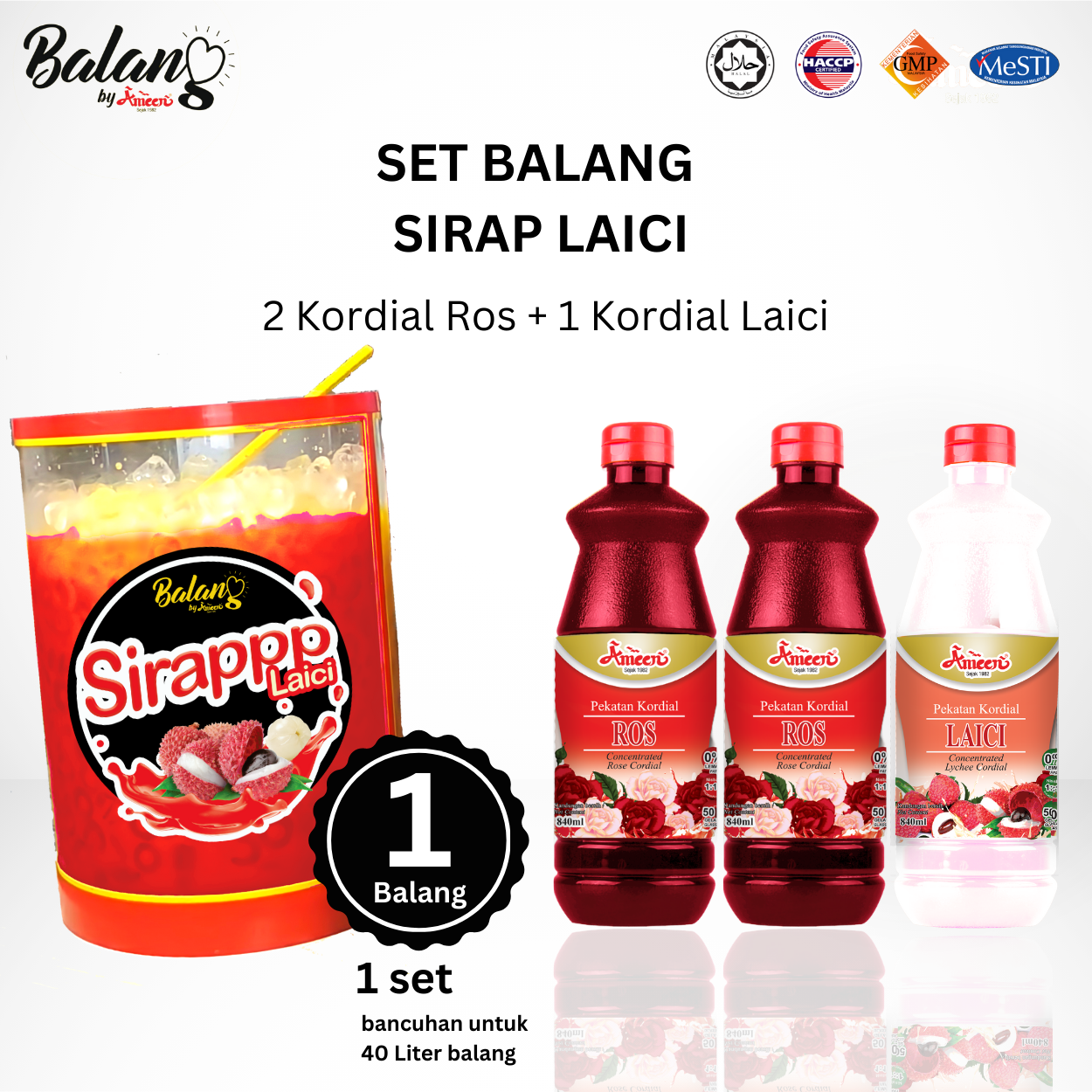 Balang Ameen Set Air Balang Sirap Laici Tak perlu tambah gula