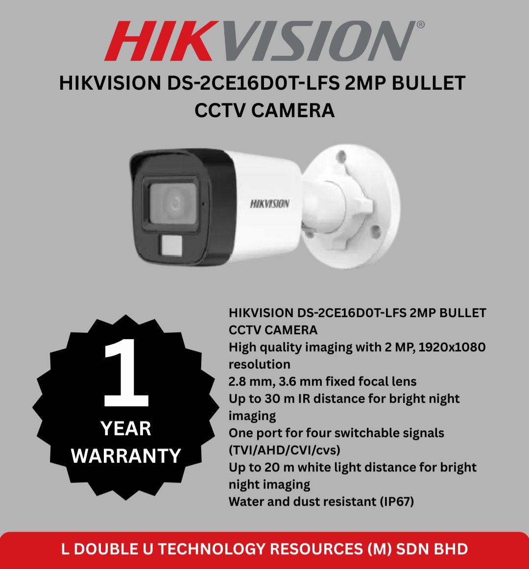 HIKVISION DS-2CE16D0T-LFS 2MP BULLET CCTV CAMERA