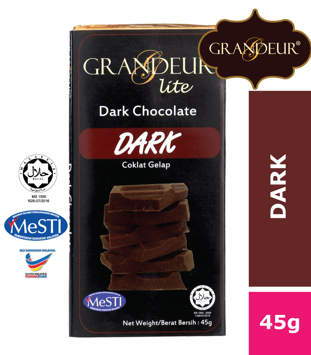 GRANDEUR Dark Chocolate Bar 45g Coklat Langkawi Murah Halal Viral Sedap Borong