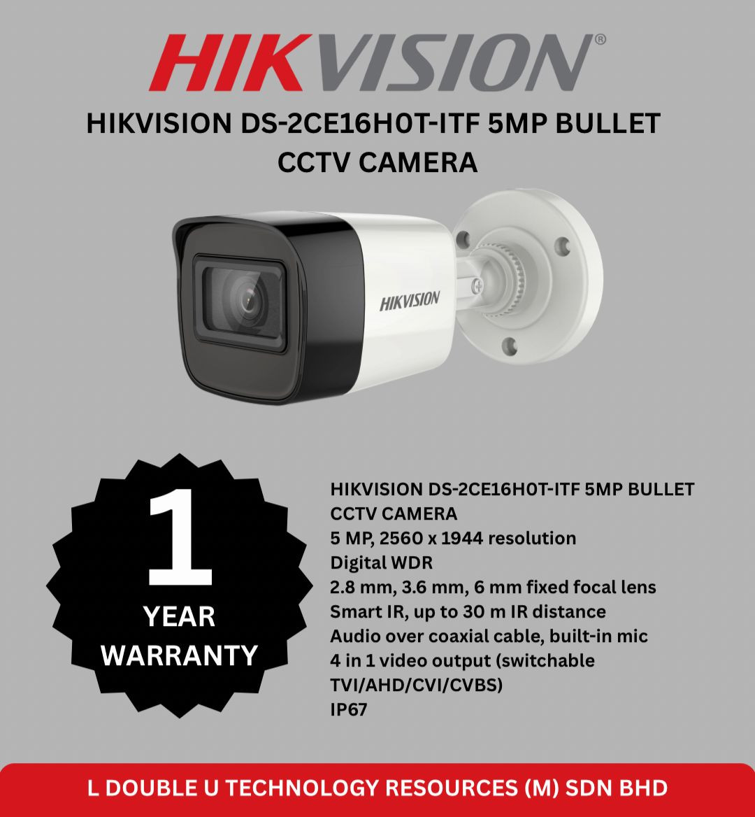 HIKVISION DS-2CE16HOT-ITF 5MP BULLET CCTV CAMERA