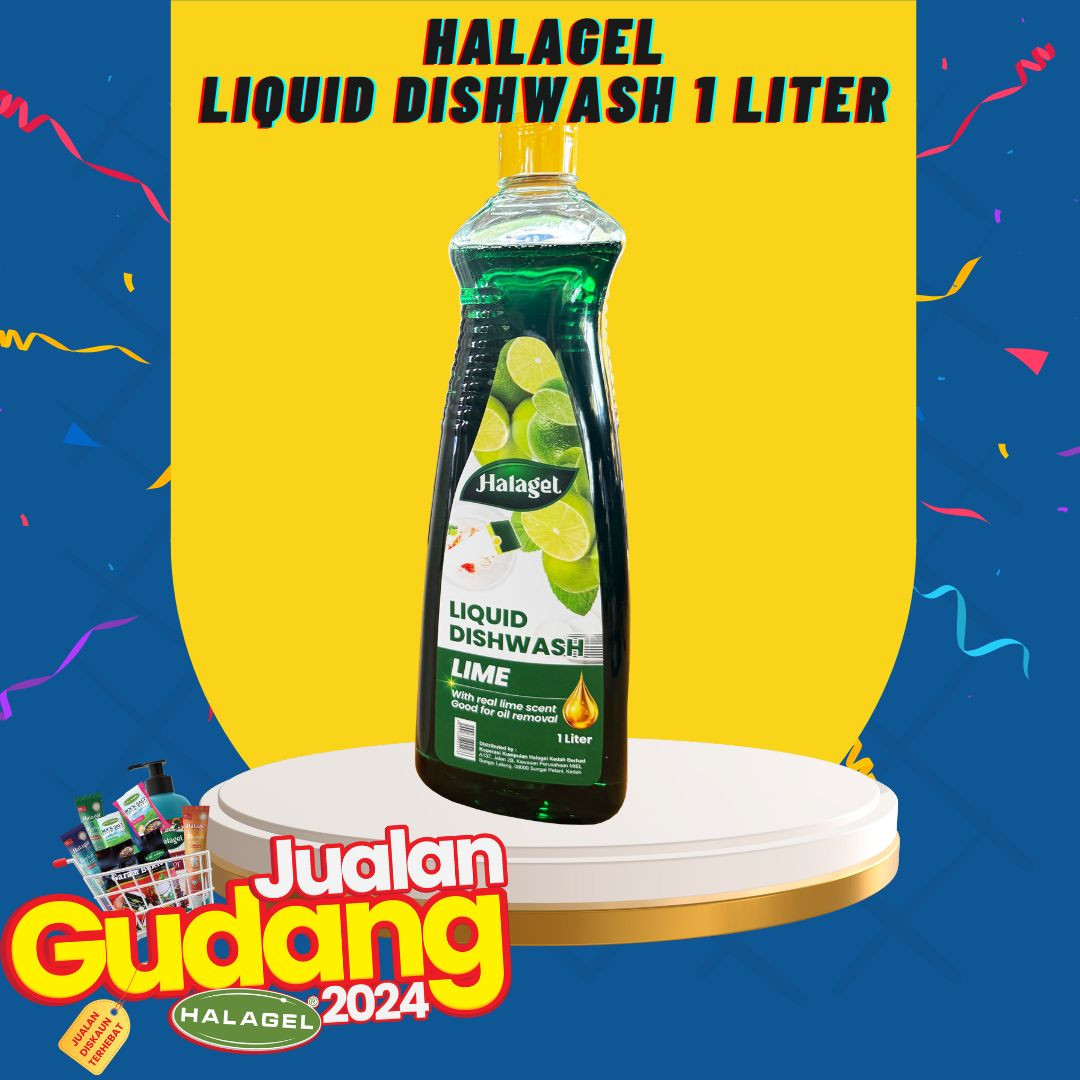 HALAGEL Pencuci Pinggan Cecair 1Liter (Lime)