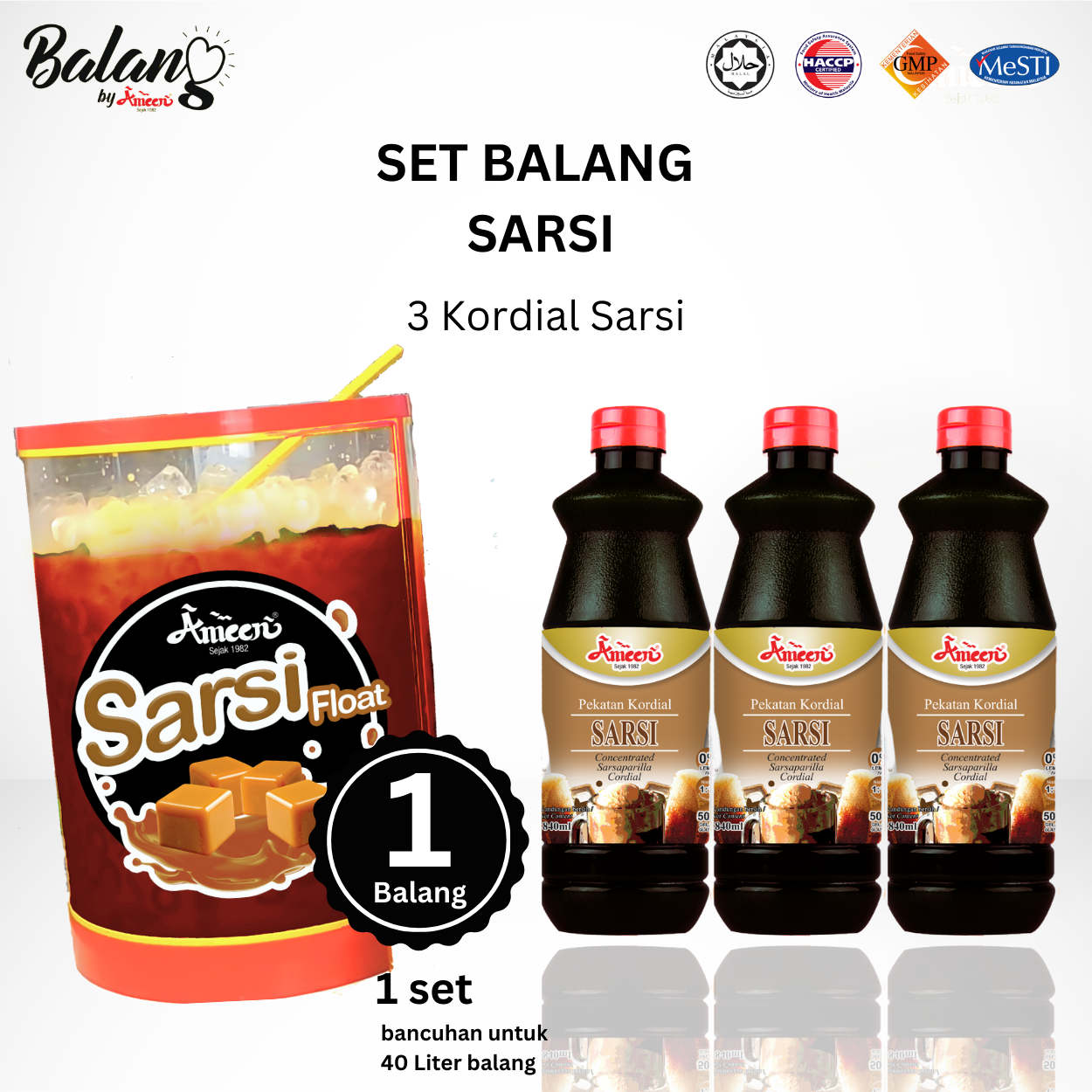 Balang Ameen Set Air Balang Sarsi Tak perlu tambah gula