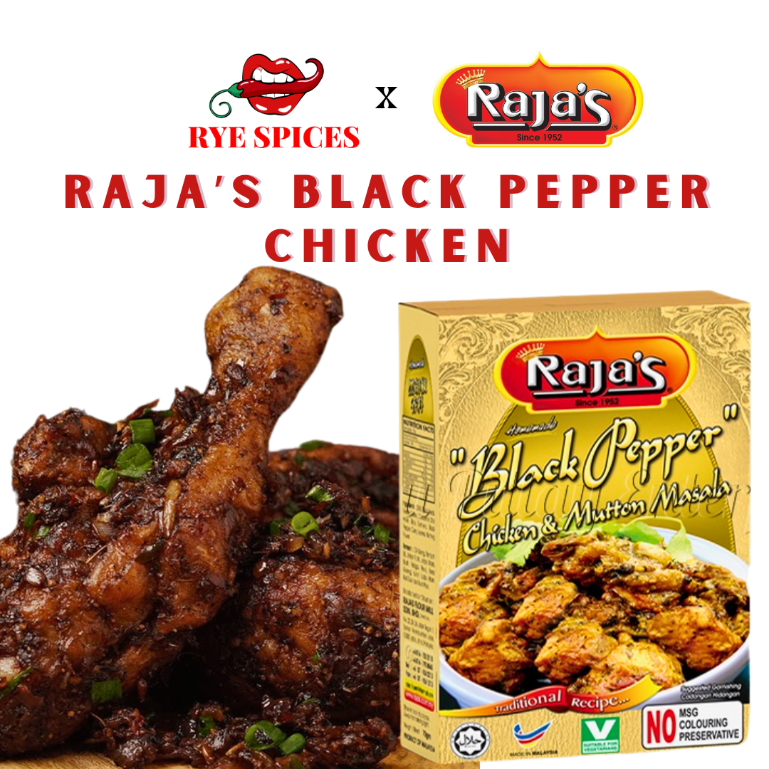 Raja's Black Pepper Chicken Masala /Masala Ayam Lada Hitam Raja's (70g) Halal