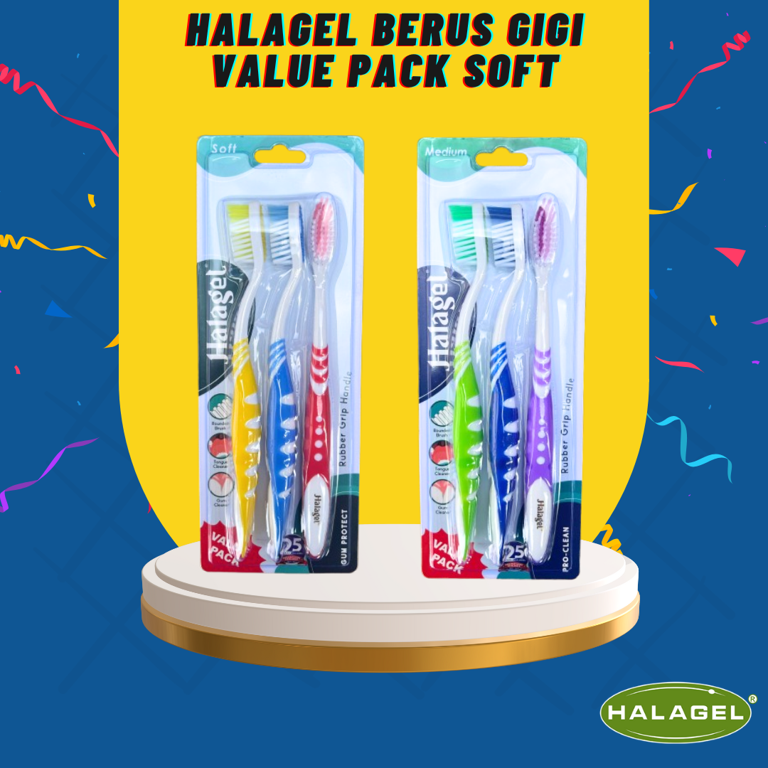 HALAGEL Berus Gigi Dewasa Pek Jimat (Soft/Medium)