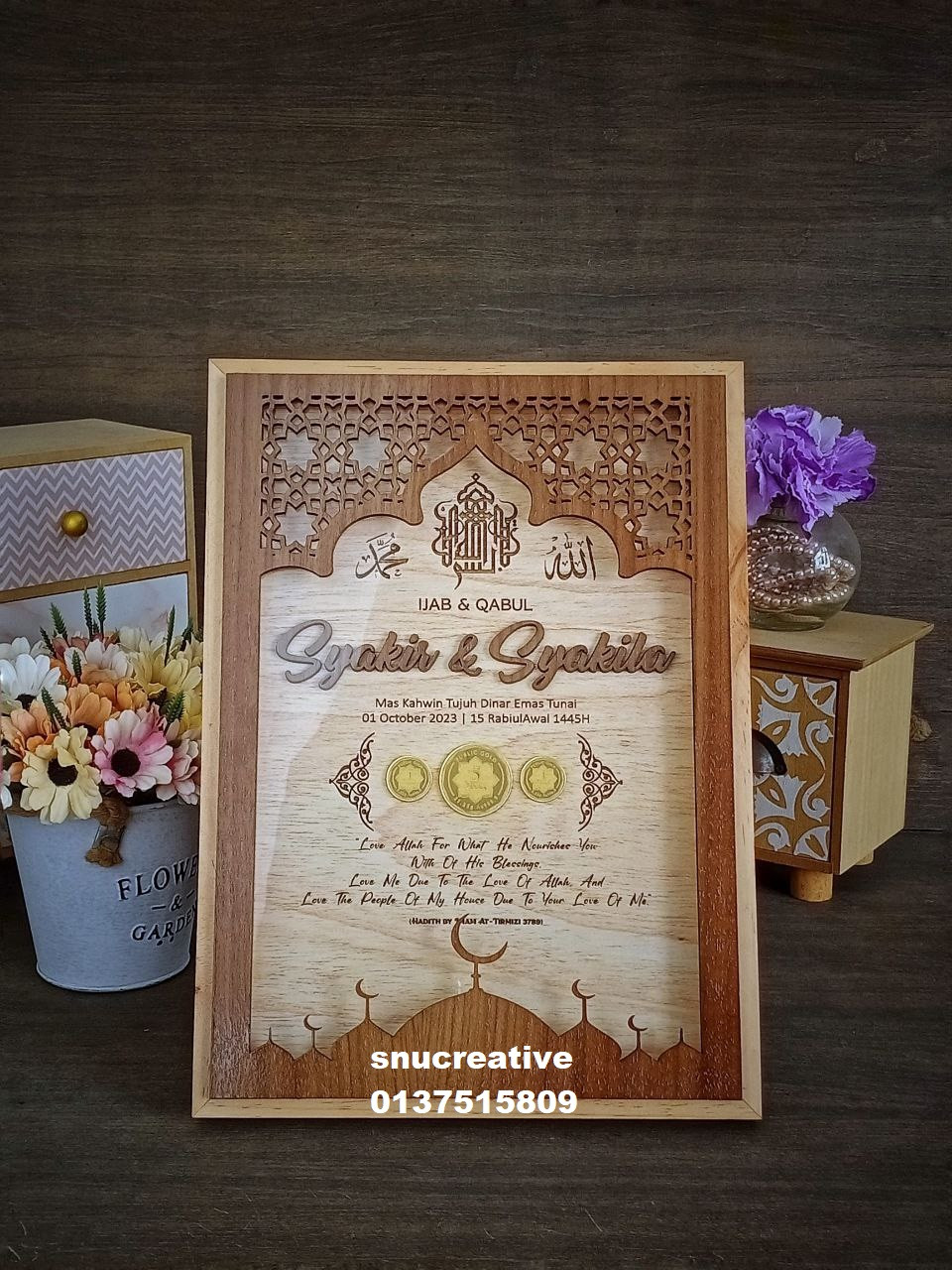 Frame hantaran mas kahwin