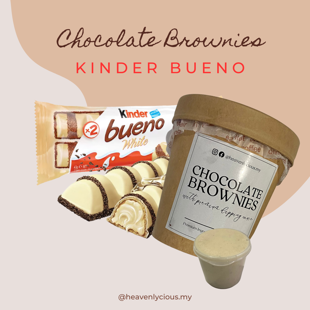 Bueno - Brownies in Tub with Premium Dipping Sauce by heavenlycious.my