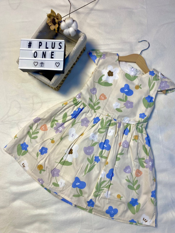 1-6Y Kids Pink Flower Dress | Adik Perempuan Pink Bunga Dress