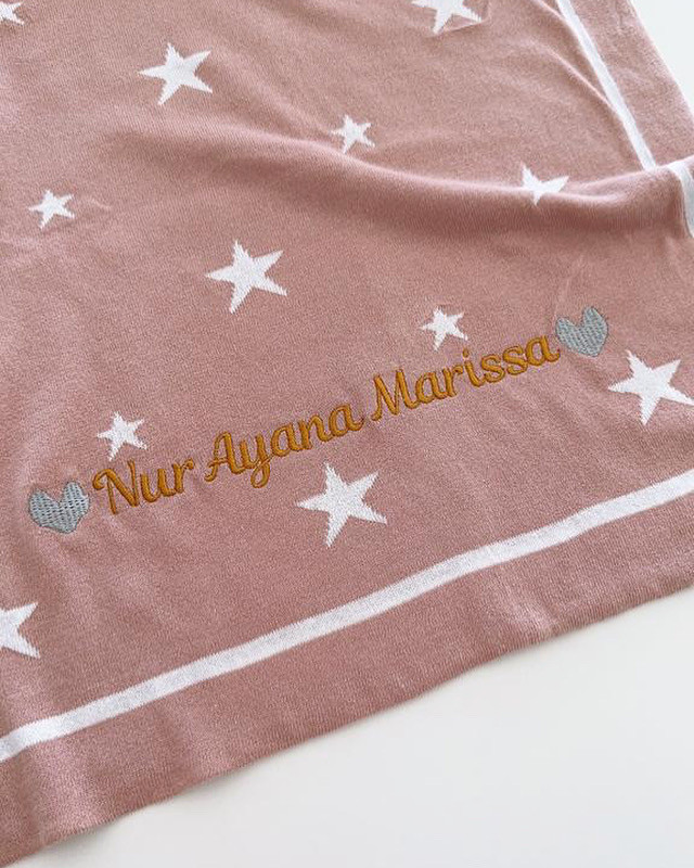 Baby Blanket Sulam Nama Stars