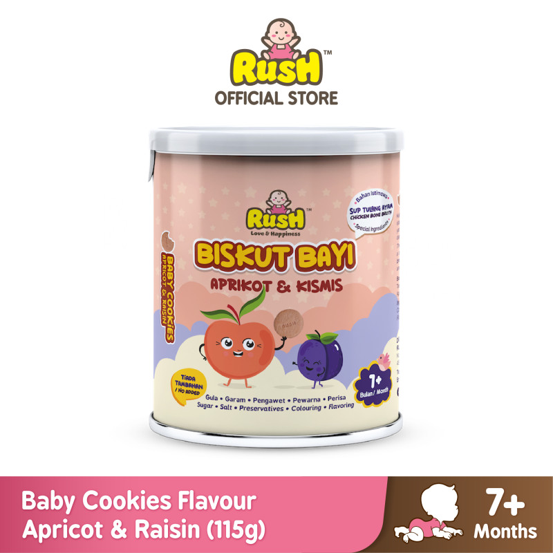 Rush Baby Cookies Flavour Apricot & Raisin 115g
