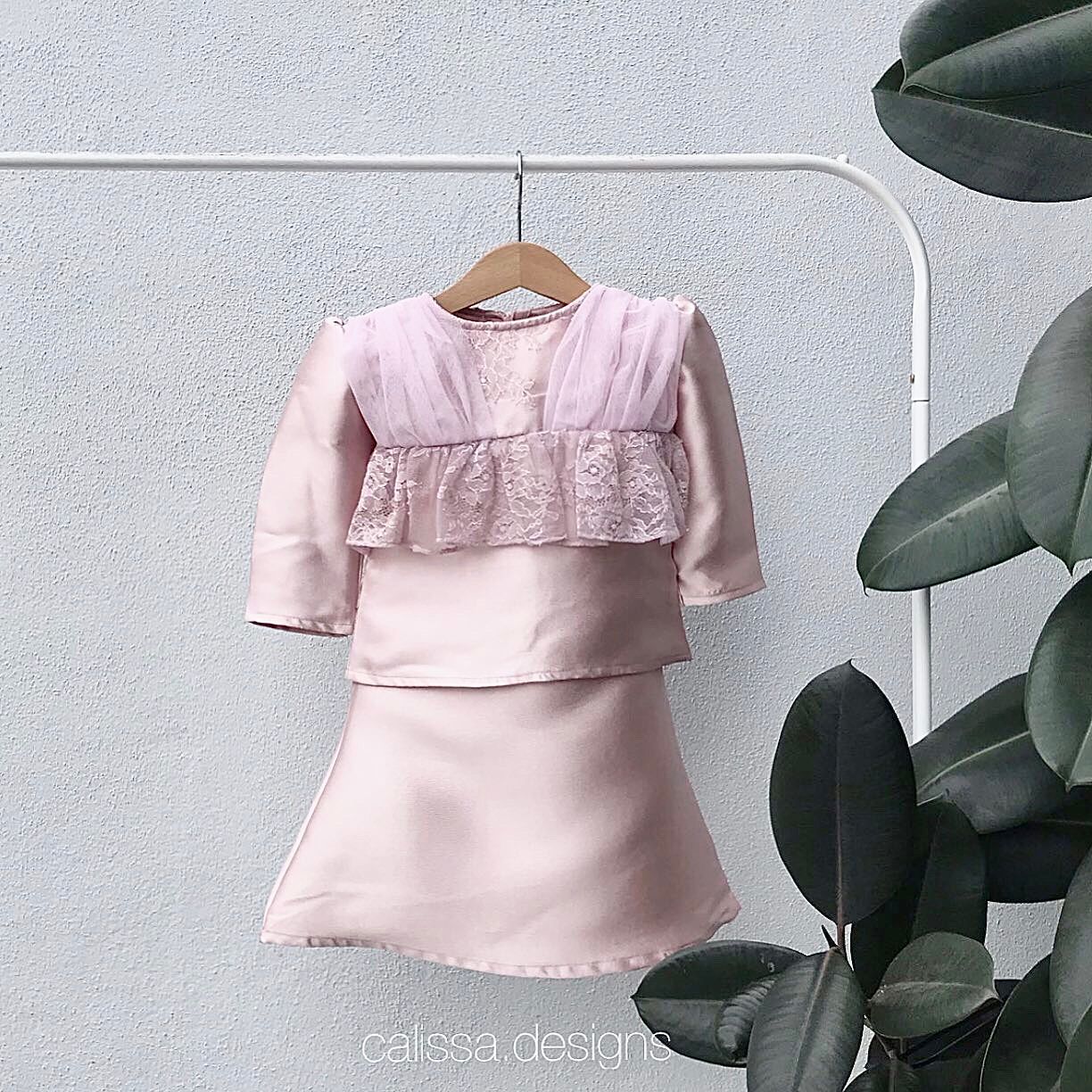 Bridal Sateen Kurung Pink