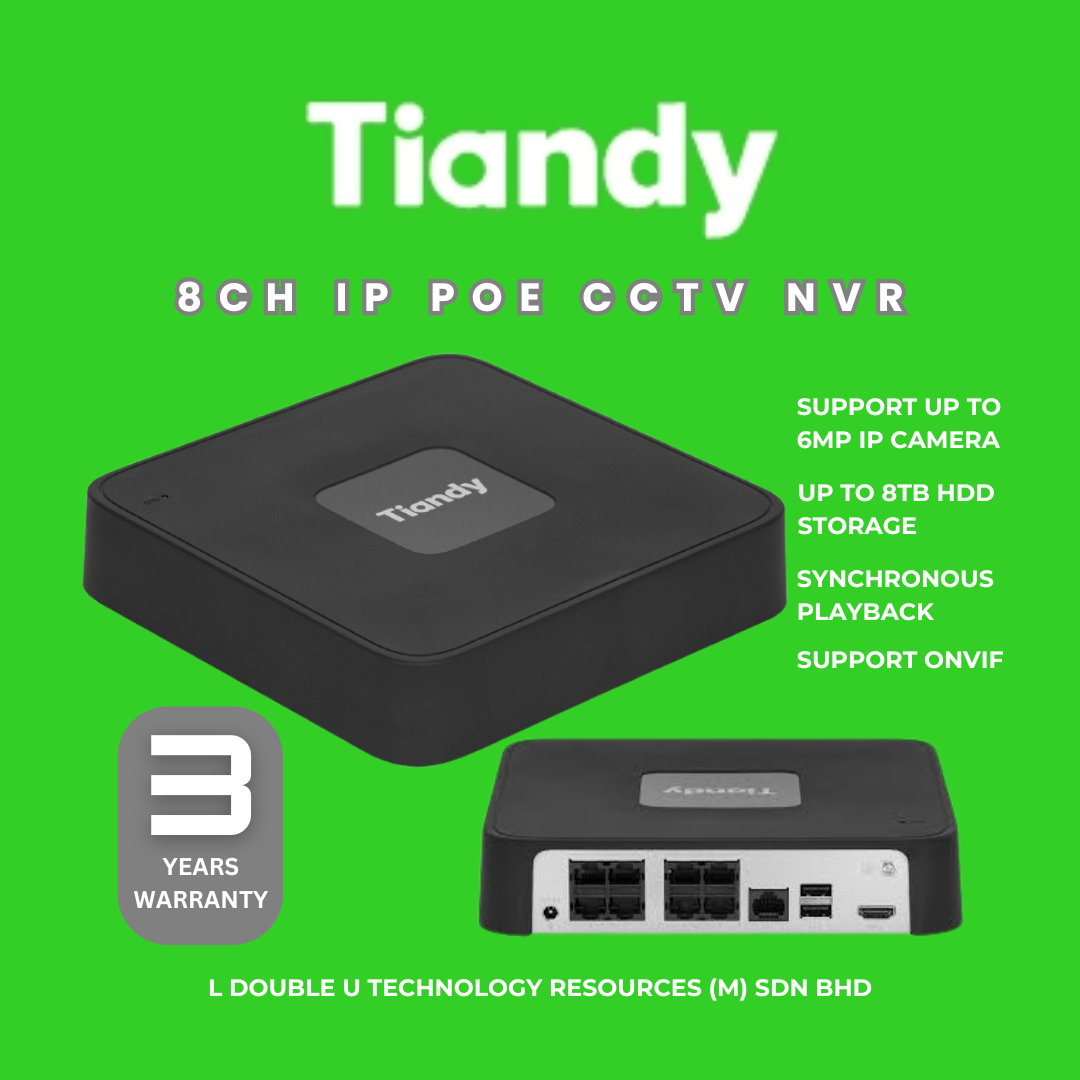 TIANDY TC-R3108 IP POE NETWORK VIDEO CCTV RECORDER