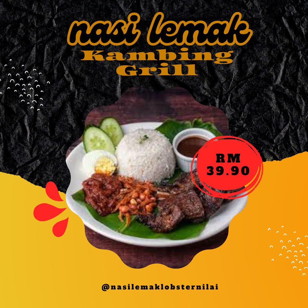 Nasi Lemak Kambing Grill