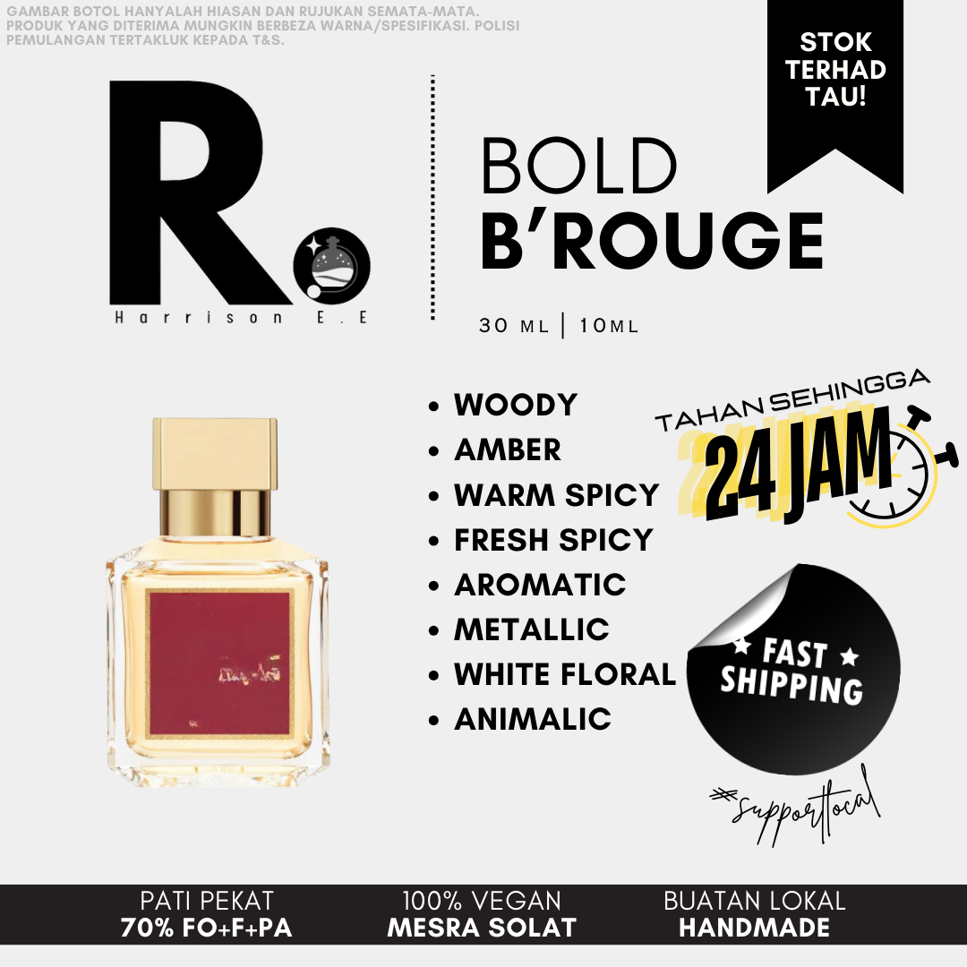 Harrison - Bold B'Rouge 30ML Long Lasting Perfume Tahan Lama
