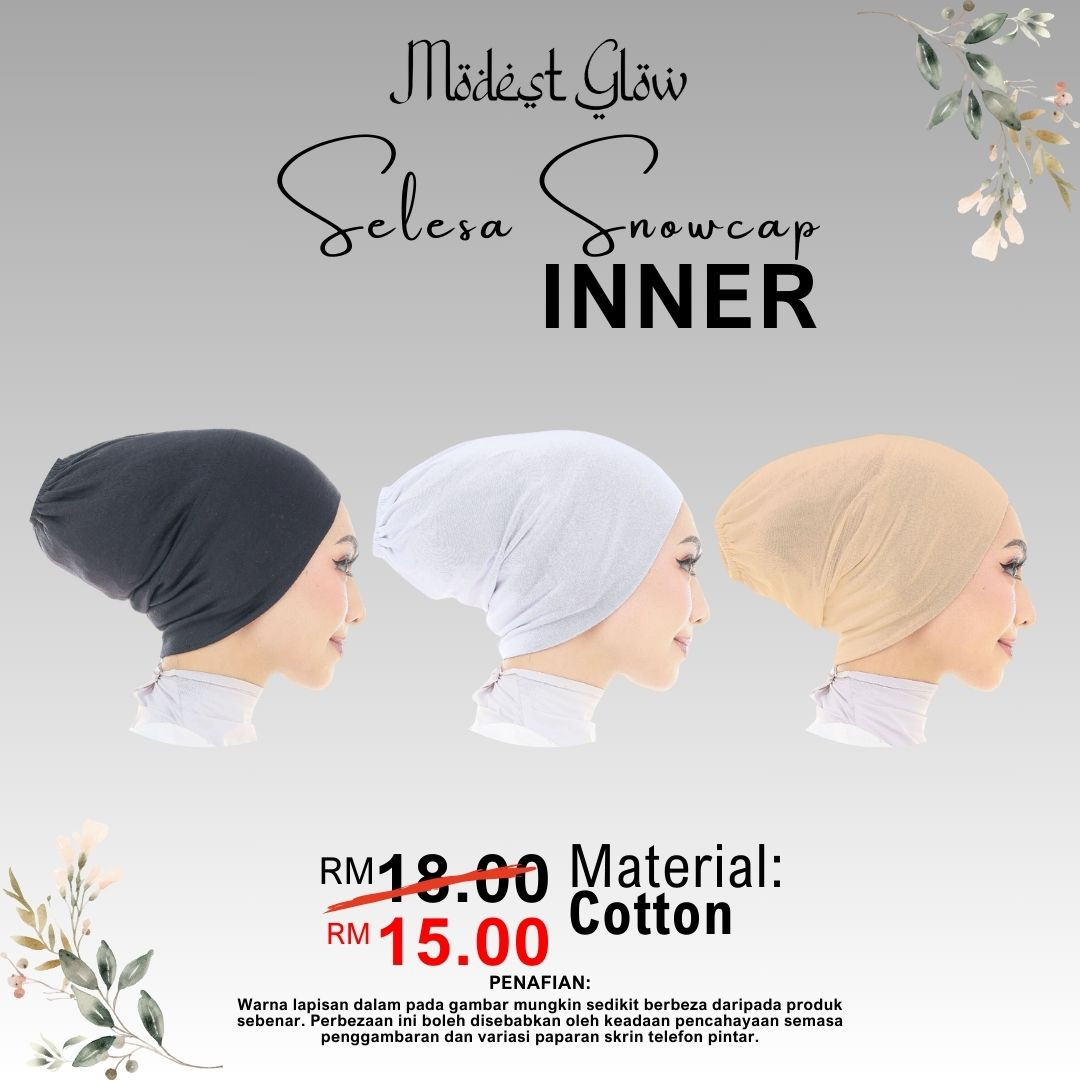 MODEST GLOW SELESA SNOWCAP INNER - COTTON (ANAK TUDUNG / UNDERSCARVES)